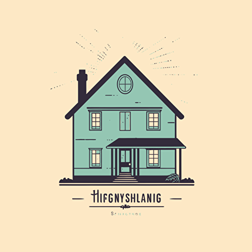 typical house cleaning logo, 2d vector art, minimalist