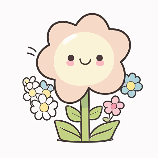 cute flower kawaii style, vector clipart