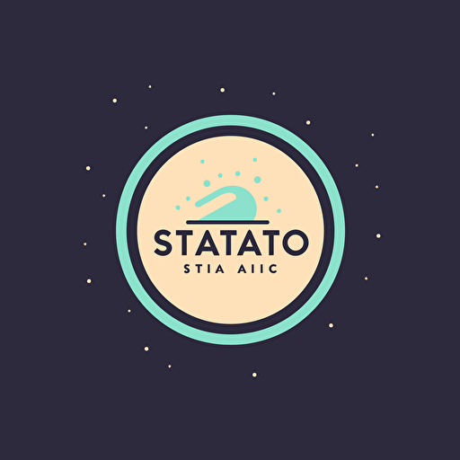 a flat round minimal vector logo for a futuristic soap brand.