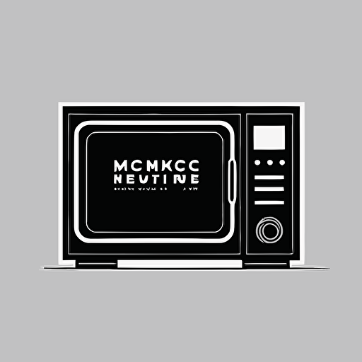 electric microwave company vector logo, simple, black and white, Adobe illustrator, minimalism,minimal, no text , creative, futuristic line