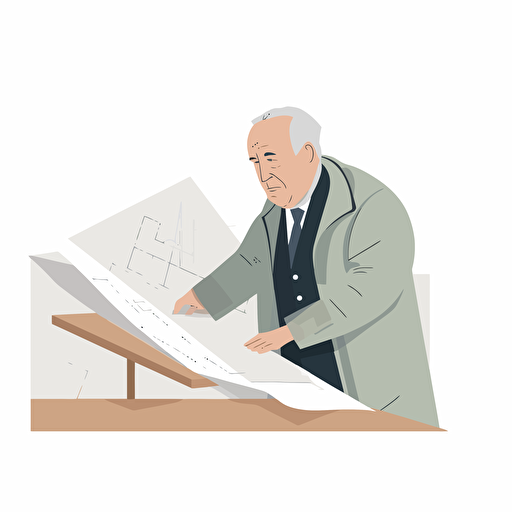 flat vector drawing of an architect