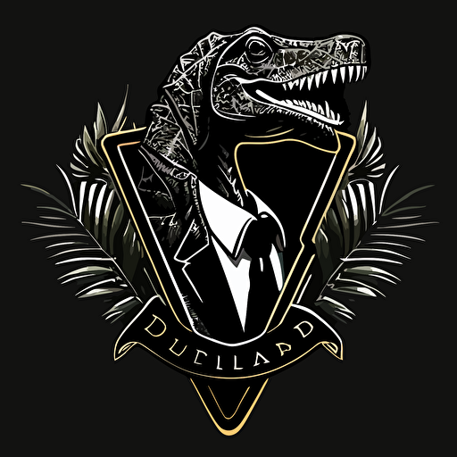 a luxury clothing logo black flat vector of a dinasaur head similar to polo logo