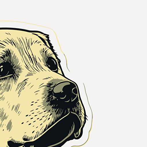 cute labrador dog drawing, vector, sticker