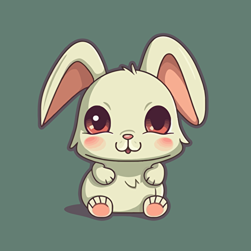 sticker flat vector art,2D bunny, baby bunny standing front view,cute,colorful disney-inspired