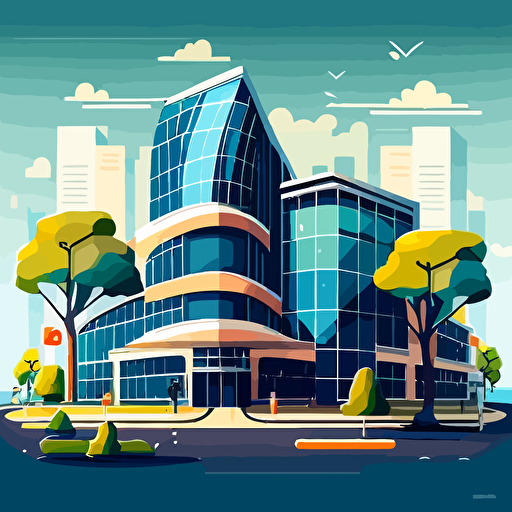 impressive engaging business building vector cartoon vector flat