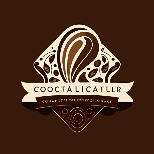 chocolatier abstract logo design, detailed, vector art, 2D, minimalist