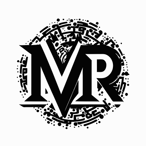 iconic logo of text letters mvp morphed into one black vector, on white background