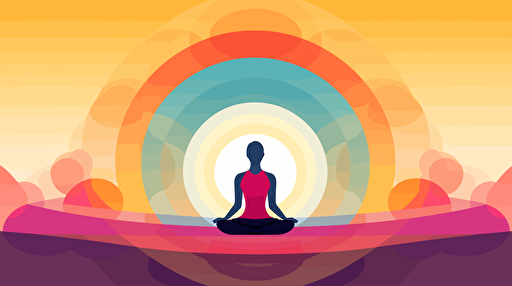 meditation, ZEN BUDDHISM, spiritual, geometric, vector, flat design, minimalism. rgb, gradient
