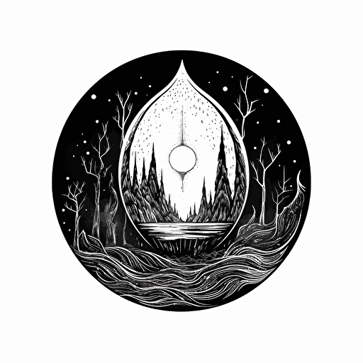 logo, magic portal, hand drawing, sketch, minimalism print, vector image