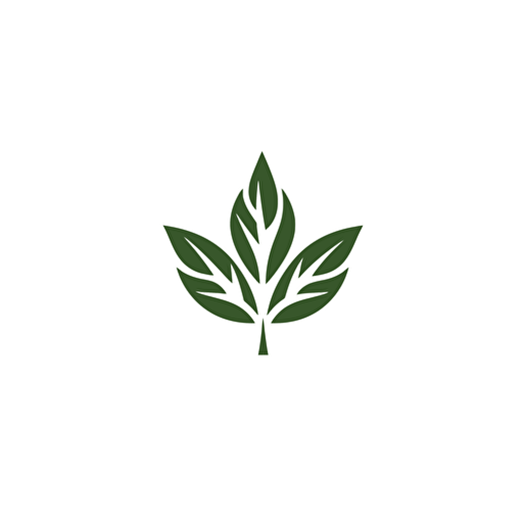 minimalist simple leaf logo, illustration, flat, vector
