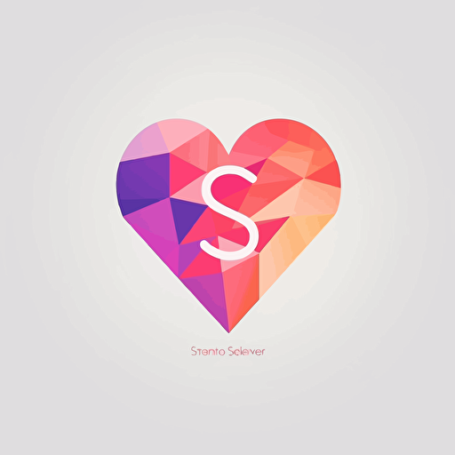 Simple logo design of letter “SA”, flat 2d, vector, company logo, low poly, love, color pastel, modern style , minimalistic