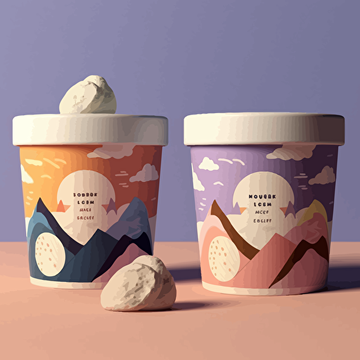 a packaging vector design for an ice cream brand, with Michelangel style paintings, but minimal and vector