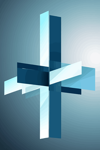 a modern minimalist blue cross, vector, spiritual,