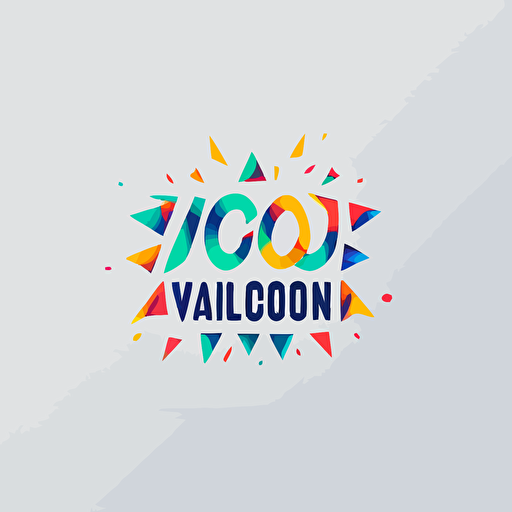 Logo for a talent agency. Text "woohoo", add a surprise expression into the logo design, geometric, vector, vivid color, minimalist, in white background