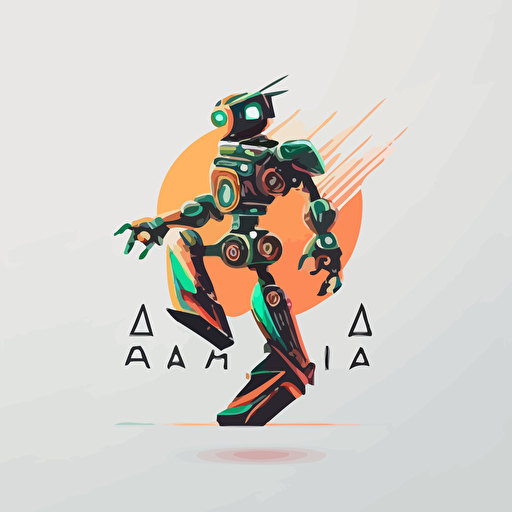 minimalistic vector logo of ai robot