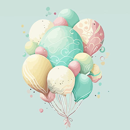 pastel balloons, vector