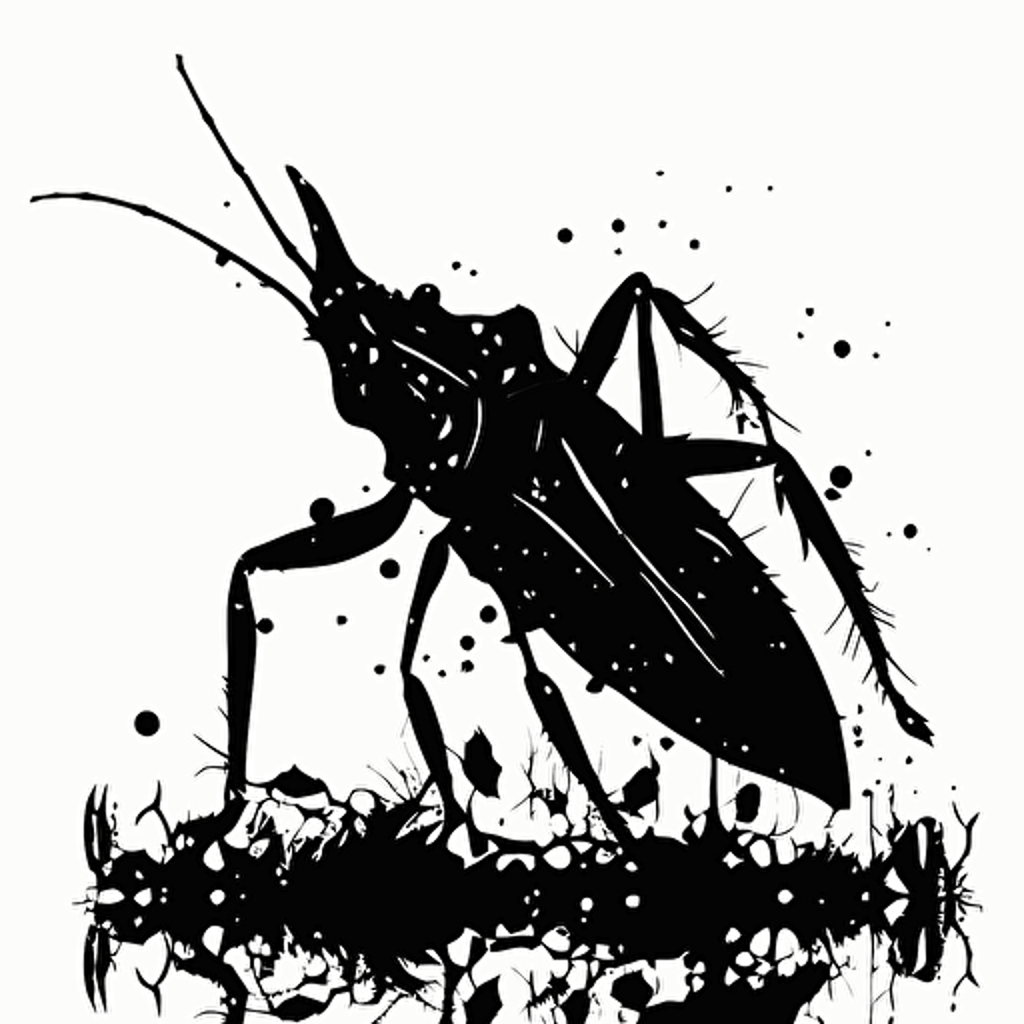 Dead bug vector silhouette isolated Insect wear stilletos