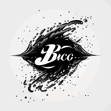 simple black and white water splash logo with 'BFC' in water splash logo vector abstract