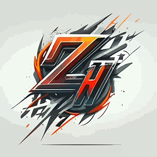 LETTER Z AND H LOGO VECTOR GRAFFITE STYLE