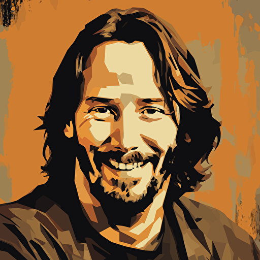 keanu reeves vector illustration smiling