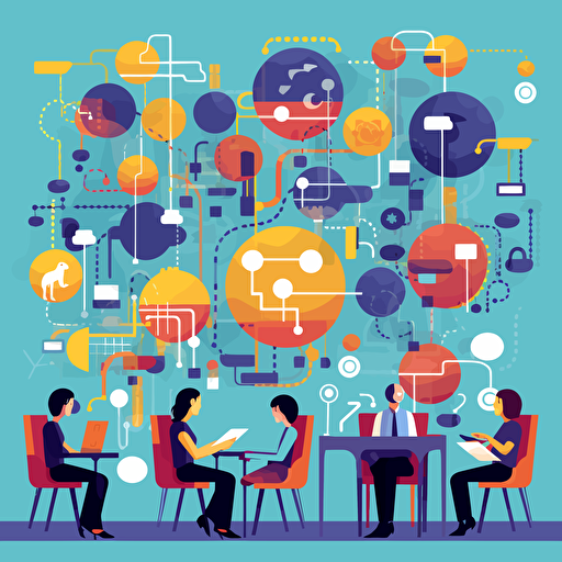 internal communication shown in vector art design