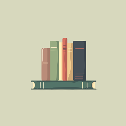 flat vector minimalist illustration of old books