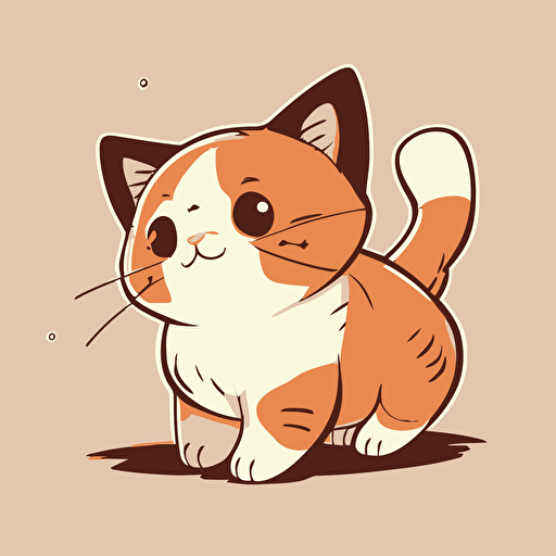 A cartoon mini cat vector illustration