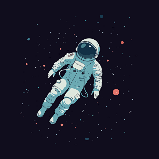 vector art of a minimalist astronaut floating in the universe