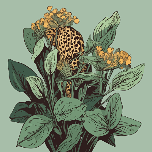 leopard plant, vector design style