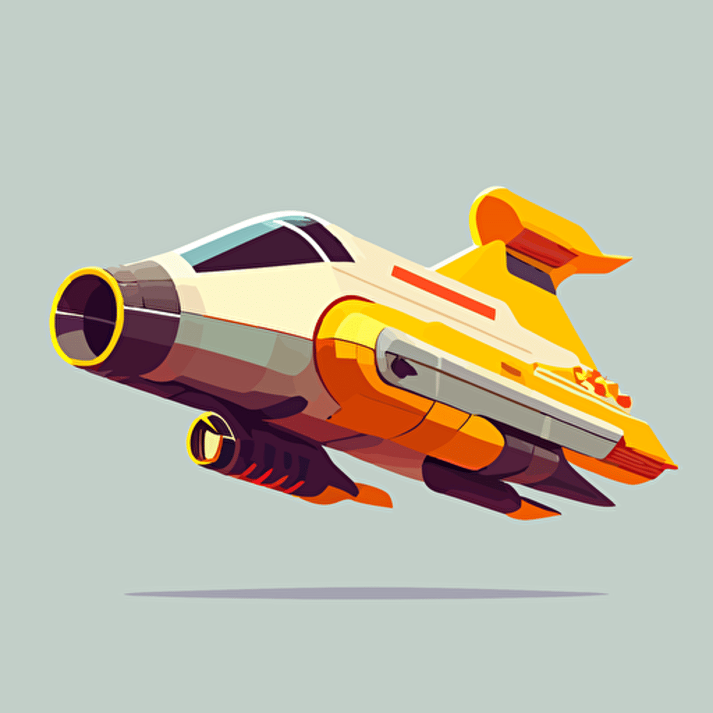 flat vector image of a spaceship