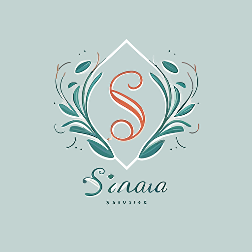 simple logo design of letter“SINSOU”，flat 2d，monogram，vector，wedding logo，flat，clean，simplicity，love sense