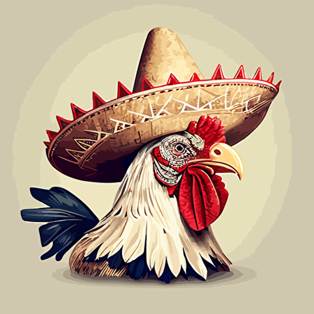 tarjerta de gallo con un sombrero texano en vector
