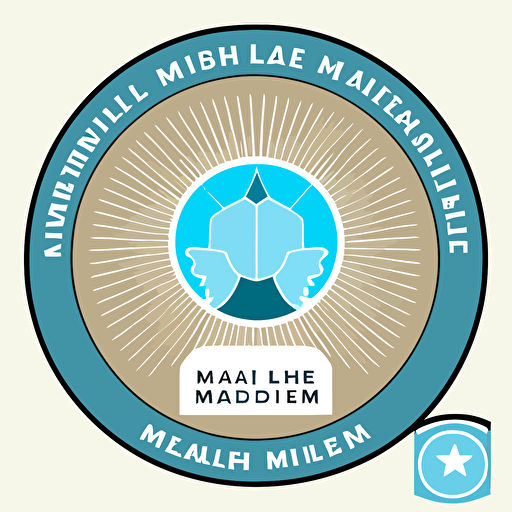 clean, abstract emblem for trades business, mindful mental health, happy, vector