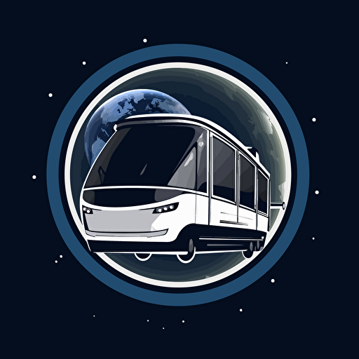 A corporate logo for a space transport company, vector design, with no text