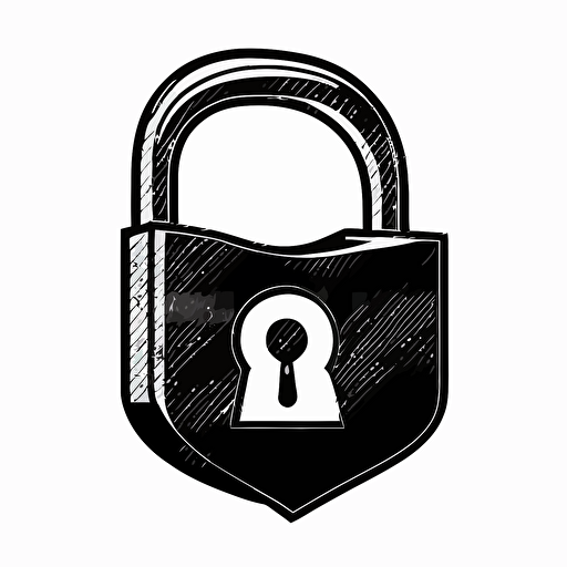 padlock vector icon, flat, black ink vector, white background