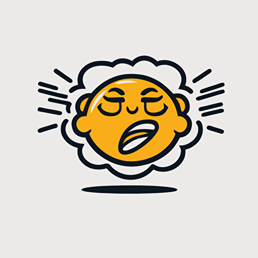 a sports mascot logo of a smiling emoji blowing kisses, simple, vector