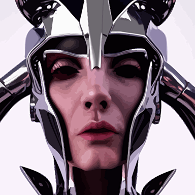 edgy beautiful powerful female glossy futuristic cyborg curved metal loki horns chrome motorcycle parts body dark fantasy neon bar lights 3d render octane 8k volumetric lighting hyper realistic diffuse lighting intricate highly detailed lifelike photorealistic digital painting trending artstation smooth sharp focus