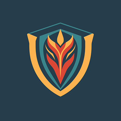 sheild vector logo, minimal, simple, flat