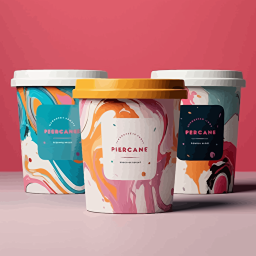 a packaging vector design for an ice cream brand, with Michelangel style paintings, but minimal and vector
