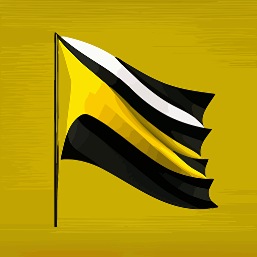 a simple flag, yellow and black colors, vector style, logotype