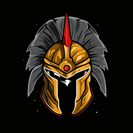 vector logo spartan helmet with wings in background