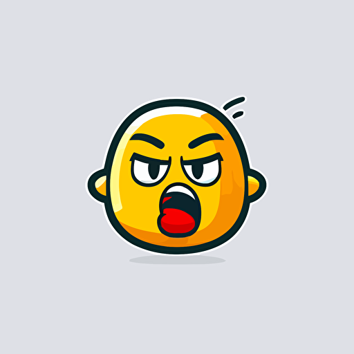 a sports mascot logo of a kissing emoji, simple, vector