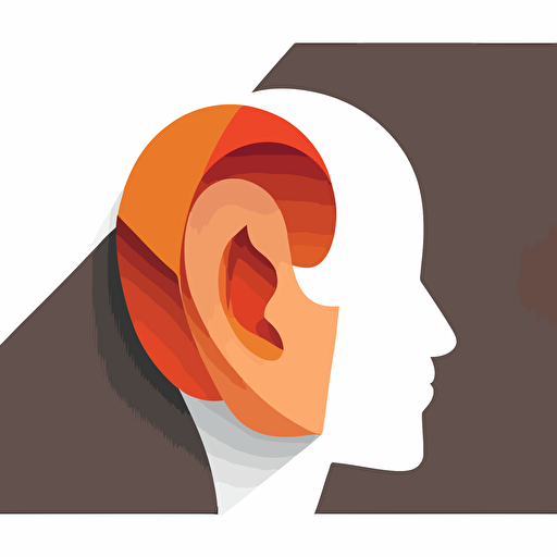 flat vector illustration of a human ear on a white background