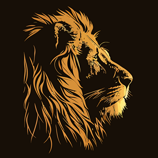 a vector line image of the silhouette of a lion