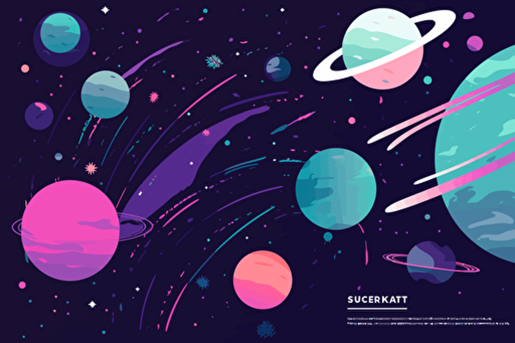 galaxy vector art, flat colors, pastel colors, minimalistic,