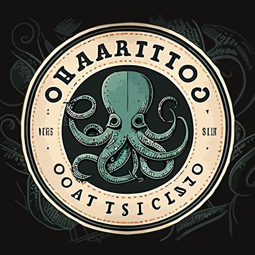 Octopus Logo Vector Art. Tentacles around text