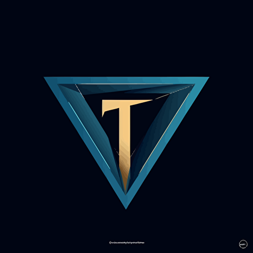 professional, dark blue color dominant, simple flat vector art logo made of 2 letters "T", both letters present and visible on the logo, both letters "T" combined together creatively, pure black background
