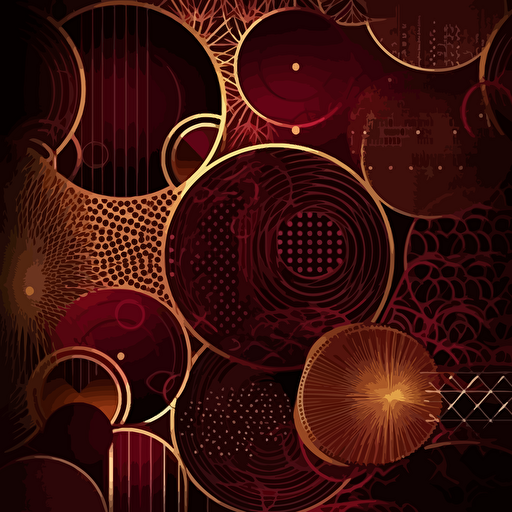 geometric vector abstract pattern, dark red red hues gold highlighting, different shapes mixed sizing, render, elegant, premium look, HD, background