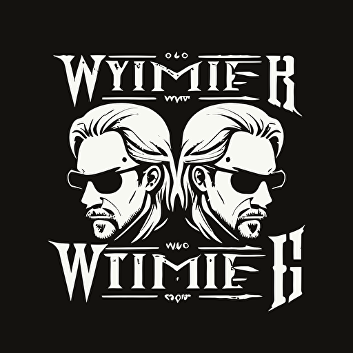 in white only. The logo style looks like holding a pair of sunglasses killer pistols to suit only the white and black background. The appearance of holding a pair of pistols Matched with a black background Matching the style of the game Witcher style 3 logo style Without letters Witcher protagonist sunglasses Simple Casino Eat and play Twin pistols are cool and as simple as possible White vector logo style