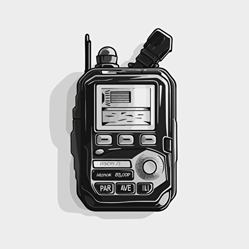 black and white, vector, logo, radio pager, 2D top down